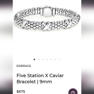 Lagos X 5 Station Caviar Thick 9mm Slvr Bracelet  Statement Piece Priced 2 Sell